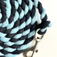 Majestic Ally Pack of 2 Solid Cotton Lead Rope for Horses & Livestock – 10 Foot Long and 5/8 inch Thick - Replaceable Heavy-Duty Satin Bolt Snap – Handmade – Soft, Broken in Feel (Sky Blue - Black)