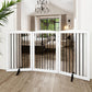 Freestanding Pet Gate for Dogs, Foldable Wooden Dog Gate for House Indoor, Tall Pet Fence for Stair, Doorway,Hall, Support Feet Included, 3 Panels 32",White