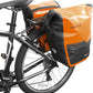 Ibera Panniers Bike Bags 30L (Pair) - Waterproof & with Quick Release/Clip-On System - Bike Saddle Bags For Rear Rack with Rain Cover & 19.8 lbs Capacity - Saddle Bag Bicycle Fits Most Racks (Orange)