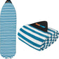 SUN CUBE Surfboard Sock Cover, Protective Surf Bag for Surfing Board, Light Stretchy Surfbag Sleeve for Longboard, Hybrid (8'6'', Black White)