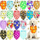 Weewooday 20 Pcs Spring Dog Bandanas Bulk Adjustable Spring Dog Bandanas Bibs Scarf Bib Washable Triangle Doggy Kerchief for Small Medium Large Pet Summer Easter Costume Accessory
