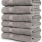 Pleasant Home Bath Towels Set of 6 (24” x 50”) 100% Cotton, 515 GSM | Lightweight, Soft & Absorbent Luxury Towels for Bathroom | for Gym, Pool & Spa | 6 Pack, Gray