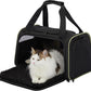 PETSFIT Pet Carrier Airline Approved with Extendable Mat, Dog Carriers for Small Dogs, TSA Approved Pet Carrier, Puppy Carrier for Small and Medium Cats Under 12 Lbs, Black