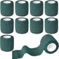9 Pack 2" x 5 Yards Self Adhesive Bandage Wrap Self Stick Wrap for Ankle, Wrist, Finger, Sports, Breathable Cohesive Vet Tape for Pets (Dark Green)