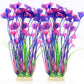 ALEGI Fish Tank Decorations Plastic Plants Large,Aquarium Artificial Plants Decoration Ornament Safe for All Fish-16 inch 2Pcs (Purple 2 pcs)