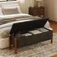 Storage Ottoman Bench, End of Bed Bench for Bedroom, 47" Boucle Upholstered Entryway Shoe Seat Benchs, Holds up to 660 lb Storage Ottoman, Padded Blanket Chest Stool Foot Rest for Living Room Black