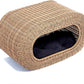 Fun Stackable Wicker Cat Hideaway House - Interactive Play Rattan Cat House for Indoor Cats Kitty, Pet Friendly Top/Side House Entry, Cat Bed Enclosed