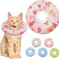 Cat Cone Soft Collar, Adjustable Cat Recovery Collar for Small Medium Large Cats, Cute Donut E Collar After Surgery, Anti-Lick Wound Healing Elizabethan Collar for Kittens (Pink Heart, Small)