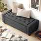 48" Ottoman with Storage, Storage Ottoman Bench with Safety Hinge, Upholstered Entryway Bench with Seating for Bedroom, Living Room, Holds up to 330 lb, Dark Gray