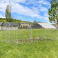 Large Metal Chicken Coop, Walk-in Chicken Run Pen with Waterproof Cover, Spire Roof Poultry Cage for Outdoor, Backyard, Farm