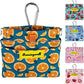 Dog Treat Pouch,Cotton Pocket Sized Training Holder, Hand Free Walking Funny Bag with Carabiner, Self-Closing Pet Feed Snack Reward, Behavior Aids for Puppy Travel or Outdoor Use（Fruit Orange）