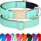 Didog Soft Padded Dog Collars for Medium Dogs, Colorful and Durable Dog Collar with Quick Release Buckle, Light and Breathable for Daily Walking, Green, M