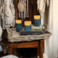 Blue Frosted Glass LED Flickering Flame Candle | 3 Sizes