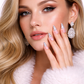 Salon-Style French Tip Press-On Nails - Coffin #034