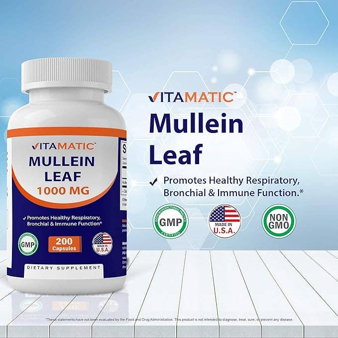 Vitamatic Mullein Leaf Extract 1000mg | 200 Capsules