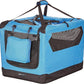 Amazon Basics Folding Portable Soft Pet Dog Crate Carrier Kennel, 26 x 18 x 18 inches, Blue