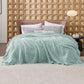 Bedsure 100% Cotton Blanket Queen Size for Bed - Breathable and Soft, Waffle Weave Blanket for Summer, Thick Cozy Fall Blankets for Women Gift, Mint, 90x90 Inches