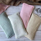 Organic Linen Eye Pillow - Lavender & Flaxseed for Relaxation, Yoga, Stress Relief - Microwavable Heating Pad & Cool Compress - Made in USA - Gifts for Meditation