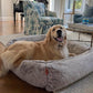 FUZI Luxury Aesthetic Dog Bed with Extra Cover for Small Dogs, Washable Pet Couch, Pet Bed with Sides, Non-Slip Bottom, Soft & Durable Calming Dog Bed, Faux Rabbit Fur, Small 25.1x16.75x9.5 Soft White