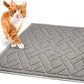 Pawkin Cat Litter Mat, Patented Design with Litter Lock Mesh, Extra Large, Durable, Easy to Clean, Soft, Fits Under Litter Box, Litter Free Floors, Gray