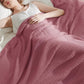 Bedsure 100% Cotton Large Throw Blanket for Couch 50x70 inches - Breathable and Soft, Waffle Weave Throw Blanket for Office, Dusty Rose