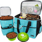 PetAmi Travel Bag Organizer - Dog & Cat Diaper Bag with Food Container and Bowls, Perfect for Weekend Camping (Sea Blue, Large)