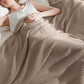 Bedsure 100% Cotton Large Throw Blanket for Couch 50x70 inches - Breathable and Soft, Waffle Weave Throw Blanket for Office, Taupe