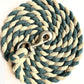 Majestic Ally Pack of 2 Solid Cotton Lead Rope for Horses & Livestock – 10 Foot Long and 5/8 inch Thick - Replaceable Heavy-Duty Satin Bolt Snap – Handmade – Soft, Broken in Feel (Hunter Green -Tan)