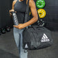 adidas Unisex Defender 4.0 Gym Duffel Bag for Men and Women, Black/White, Medium (66L)