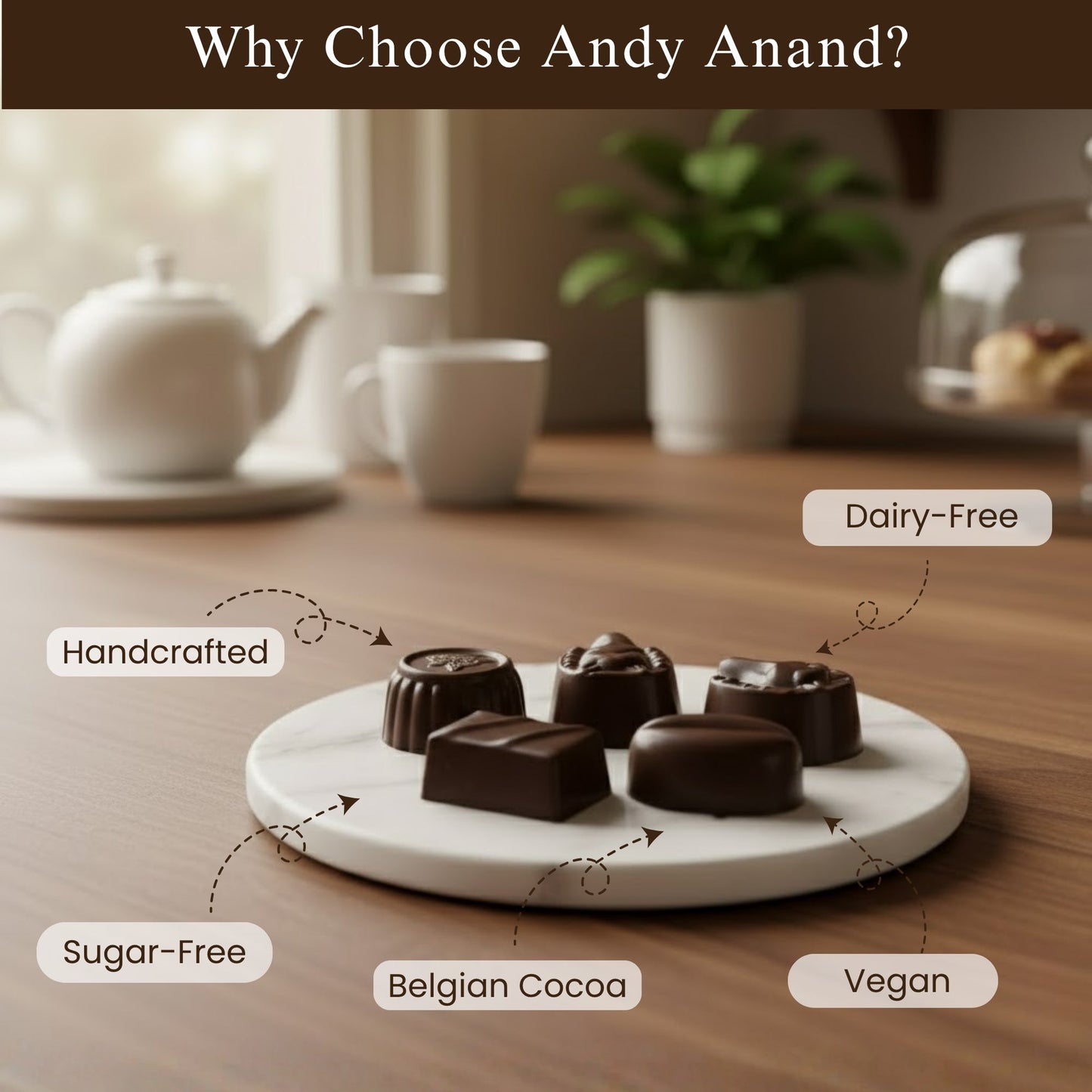 Andy Anand Sugar Free Vegan Belgian Dark Chocolate Truffles Gift Box, 25 pc – Handmade Gourmet Assorted Flavors, Perfect for Indulgence, Birthday & Holiday
