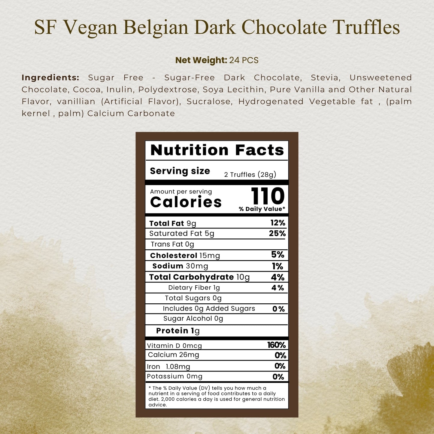 Andy Anand Sugar Free Vegan Belgian Dark Chocolate Truffles Gift Box, 25 pc – Handmade Gourmet Assorted Flavors, Perfect for Indulgence, Birthday & Holiday