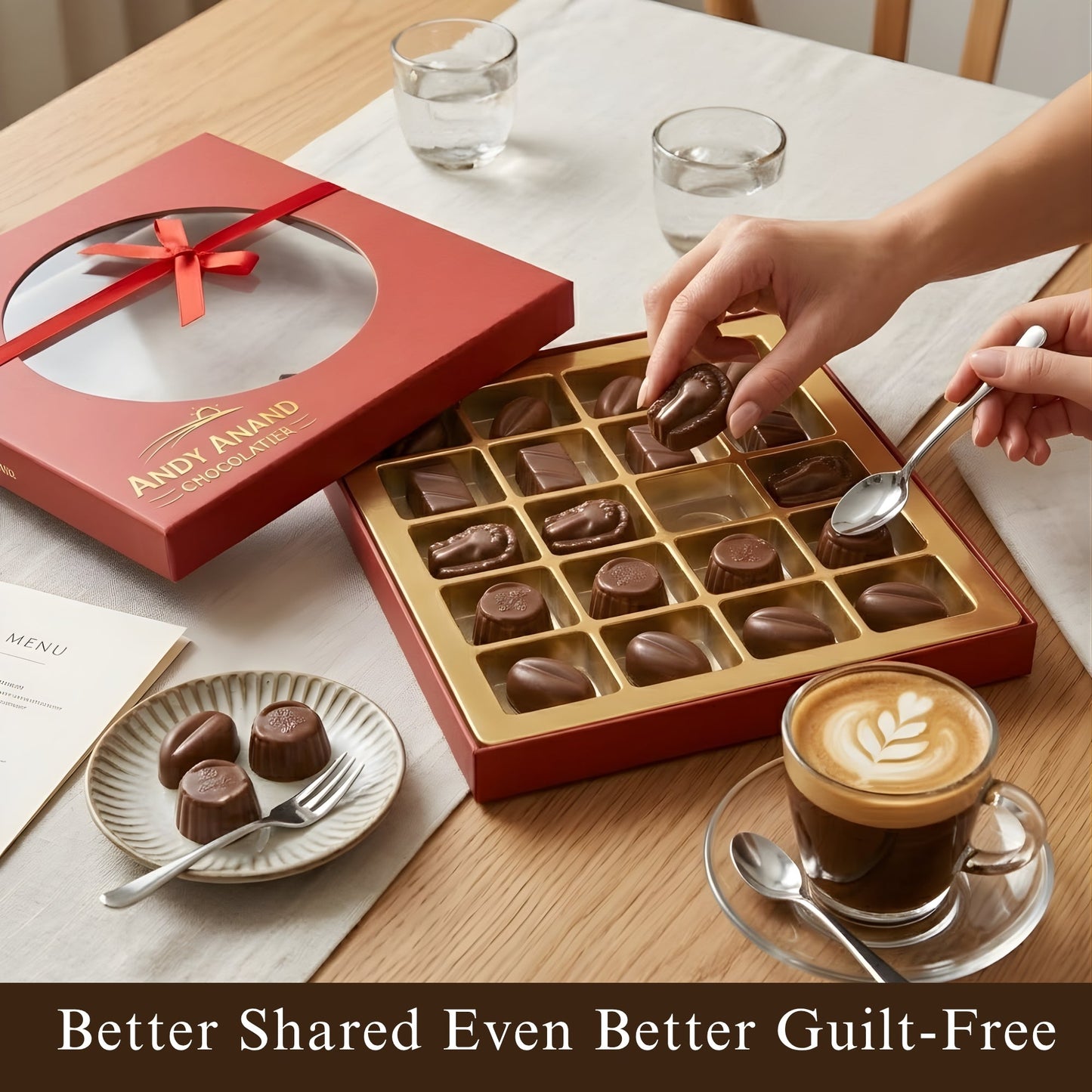 Andy Anand Sugar Free Vegan Belgian Dark Chocolate Truffles Gift Box, 25 pc – Handmade Gourmet Assorted Flavors, Perfect for Indulgence, Birthday & Holiday