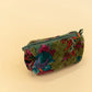 Quilted Velvet Soft Zipper Pouch with Vibrant Pattern