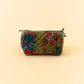 Quilted Velvet Soft Zipper Pouch with Vibrant Pattern