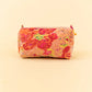 Quilted Velvet Soft Zipper Pouch with Vibrant Pattern