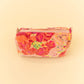 Quilted Velvet Soft Zipper Pouch with Vibrant Pattern