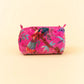 Quilted Velvet Soft Zipper Pouch with Vibrant Pattern