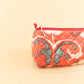 Quilted Velvet Soft Zipper Pouch with Vibrant Pattern