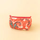 Quilted Velvet Soft Zipper Pouch with Vibrant Pattern