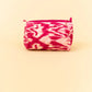 Quilted Velvet Soft Zipper Pouch with Vibrant Pattern