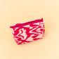 Quilted Velvet Soft Zipper Pouch with Vibrant Pattern