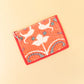 Quilted Velvet Flat Zipper Pouch with Vibrant Pattern