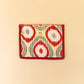 Quilted Velvet Flat Zipper Pouch with Vibrant Pattern