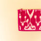Quilted Velvet Flat Zipper Pouch with Vibrant Pattern