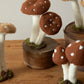 Round and Pointed Cap Felt Mushrooms