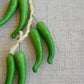 String of Artificial Green Serrano Peppers
