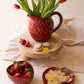 Red Ceramic Strawberry Pitcher