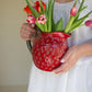 Red Ceramic Strawberry Pitcher