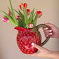 Red Ceramic Strawberry Pitcher