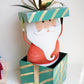 Painted Metal Santa with Christmas Gift Box